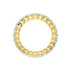 A  front-profile view of a 14K yellow gold eternity band, showcasing the elevated settings of the oval jewels.