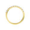 A dainty 14k yellow gold wedding band featuring 0.50 total carats of round-cut lab-grown diamonds in a classic half eternity setting.