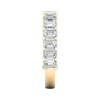 A breathtaking 14k yellow gold 2/3 eternity wedding band featuring 3.0 total carats of shimmering emerald-cut lab-grown diamonds.