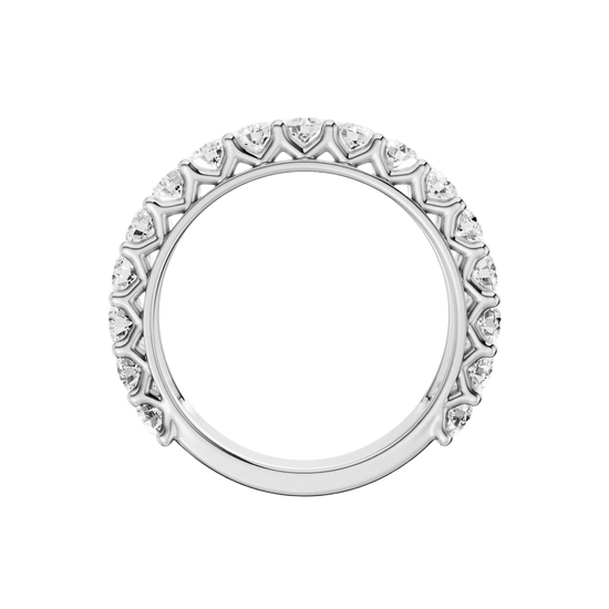 A breathtaking 14k yellow gold full eternity band featuring two rows of shimmering round-cut lab-grown diamonds totaling 3.0 carats.