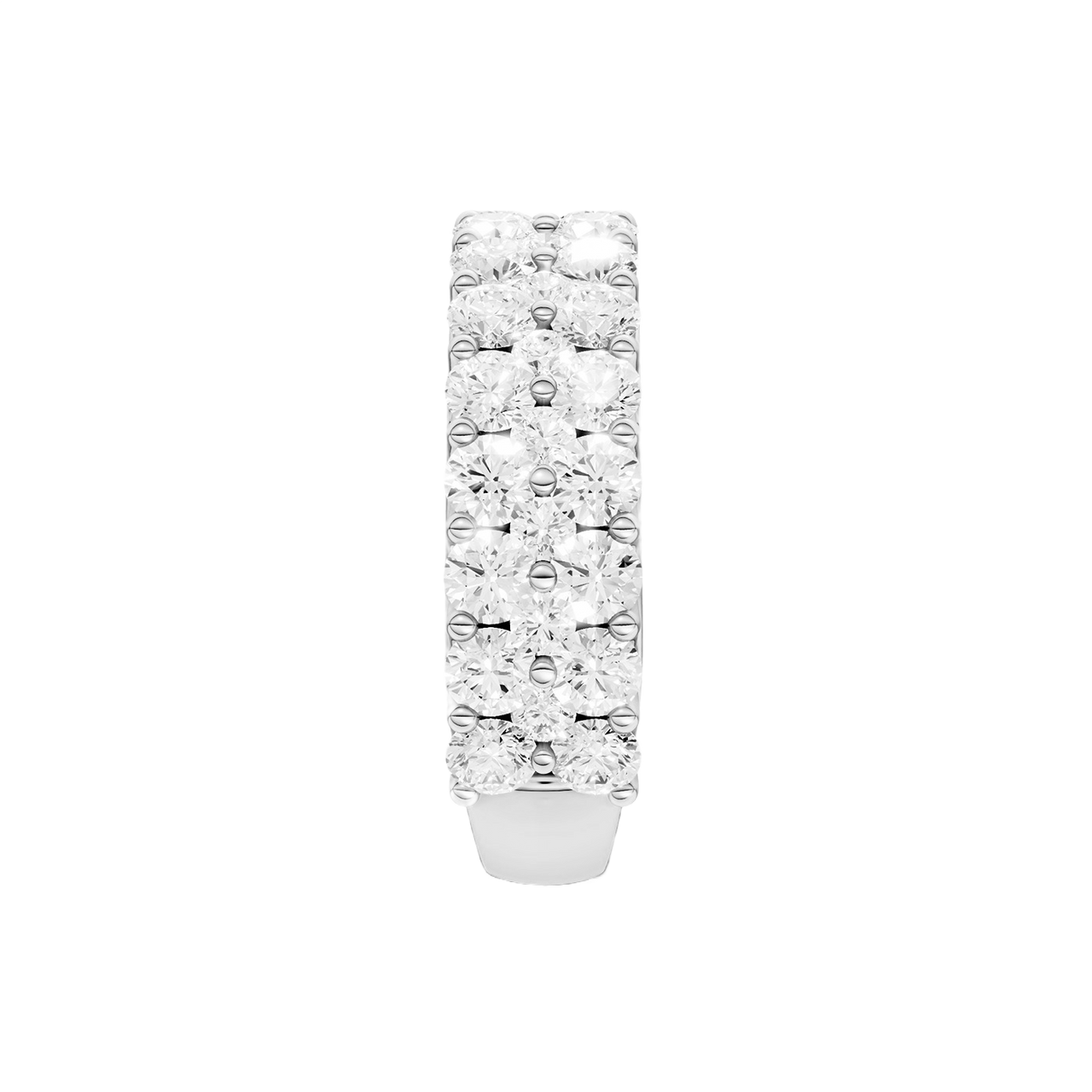 A breathtaking 14k yellow gold full eternity band featuring two rows of shimmering round-cut lab-grown diamonds totaling 3.0 carats.