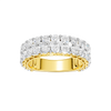 A breathtaking 14k yellow gold full eternity band featuring two rows of shimmering round-cut lab-grown diamonds totaling 3.0 carats.