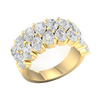 An angled view of a 14K yellow gold wide, domed ring, showcasing the magnificent, dense pavé.