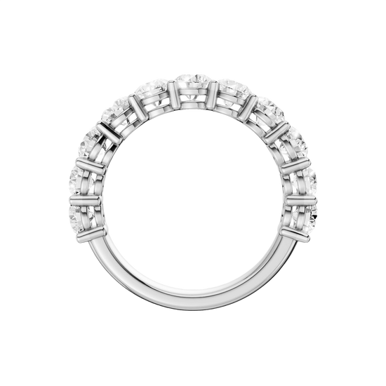 A brilliant 14k white gold 2/3 eternity wedding band showcasing 2.0 carats of premium round-cut lab-grown diamonds.
