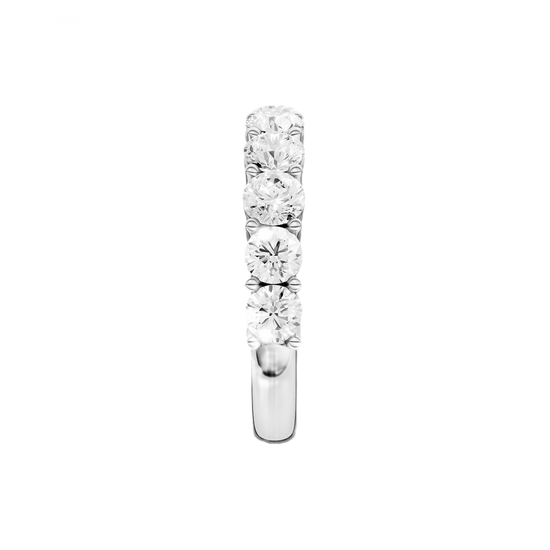 A brilliant 14k white gold 2/3 eternity wedding band showcasing 2.0 carats of premium round-cut lab-grown diamonds.