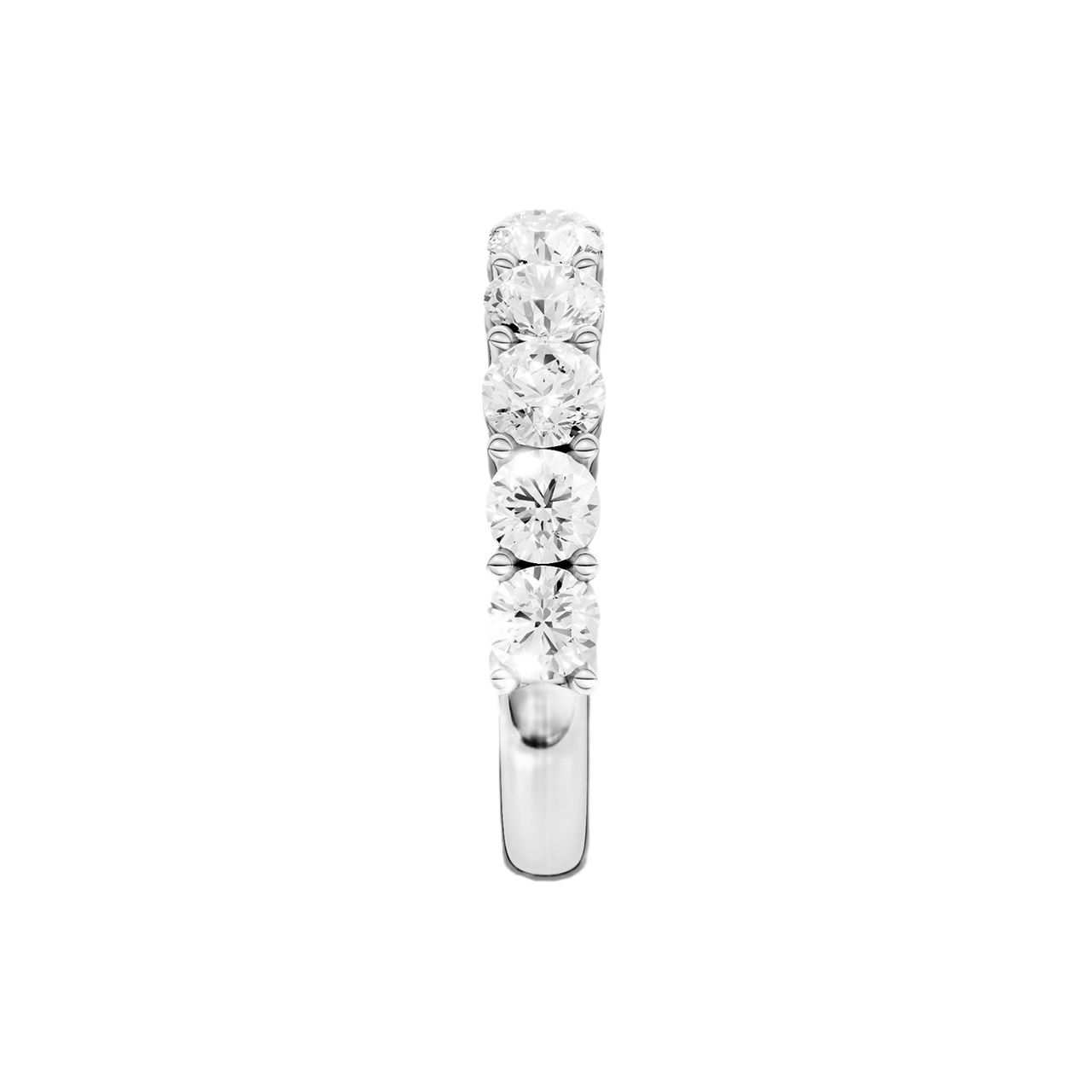 A brilliant 14k white gold 2/3 eternity wedding band showcasing 2.0 carats of premium round-cut lab-grown diamonds.