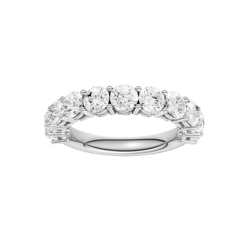 A brilliant 14k white gold 2/3 eternity wedding band showcasing 2.0 carats of premium round-cut lab-grown diamonds.
