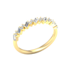 An angled view of a 14K yellow gold band ring, showcasing the brilliant, alternating pattern of diamonds.