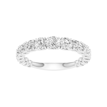 A brilliant 14k white gold 2/3 eternity ring showcasing a shimmering row of premium round-cut lab-grown diamonds.