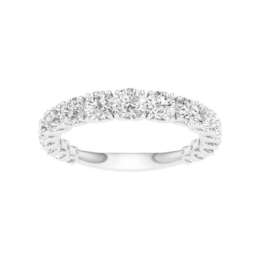 A brilliant 14k white gold 2/3 eternity ring showcasing a shimmering row of premium round-cut lab-grown diamonds.