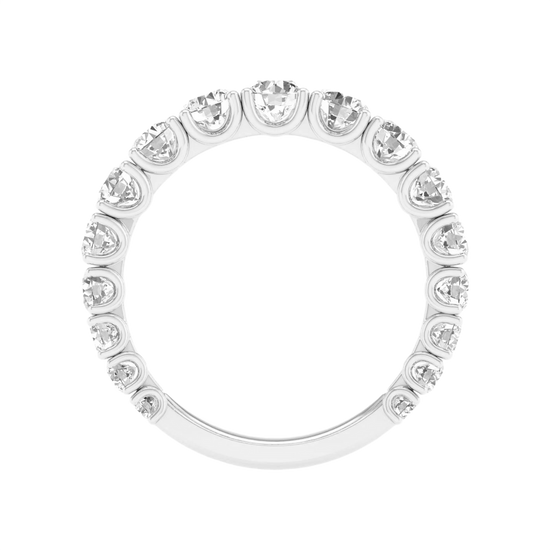 A brilliant 14k white gold 2/3 eternity ring showcasing a shimmering row of premium round-cut lab-grown diamonds.