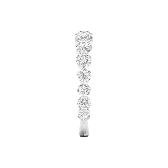A brilliant 14k white gold anniversary band showcasing a shimmering row of graduated premium round-cut lab-grown diamonds.