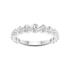 A brilliant 14k white gold anniversary band showcasing a shimmering row of graduated premium round-cut lab-grown diamonds.