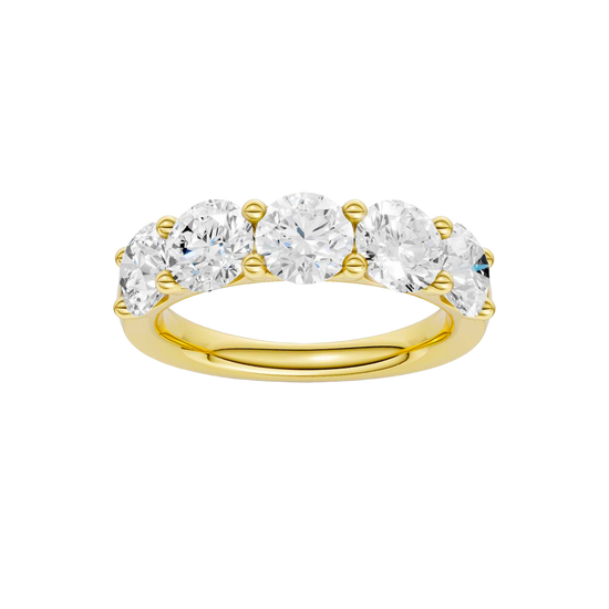 3.00 cttw Bold Luxe Five-Stone Diamond Band featuring E-F Color VS+ Clarity lab diamonds in Solid 14K Gold. Includes Insured Free Shipping by Amorati