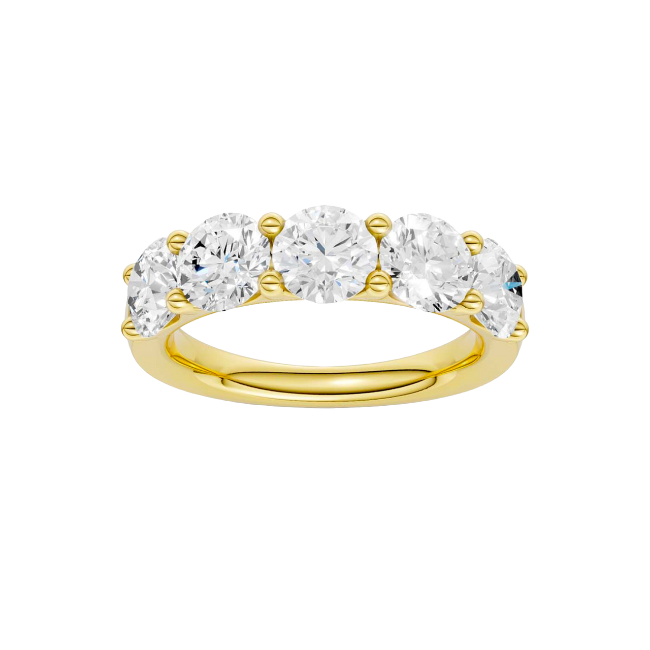 3.00 cttw Bold Luxe Five-Stone Diamond Band featuring E-F Color VS+ Clarity lab diamonds in Solid 14K Gold. Includes Insured Free Shipping by Amorati