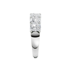 A side-profile view of a 14K white gold wide band ring, showing the secure setting and the five diamonds.