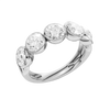 A sleek 14k white gold anniversary band showcasing a continuous row of premium 1.5cttw round-cut diamonds protected by a high-polish bezel frame.