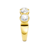 A sophisticated 14k yellow gold 2/3 eternity wedding band featuring 1.5 total carats of shimmering round-cut lab-grown diamonds in a modern bezel setting.