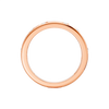 Interior back view of the Fourteenth Collection diamond dome ring crafted in rose gold, showcasing a smooth, polished band with subtle diamond accents wrapping the outer edge.