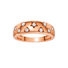 Solid 14K Rose Gold Star Studded Diamond Ring, featuring a pillowed dome silhouette and hand-vetted E-F VS+ brilliance. Secured with Insured Free Shipping.