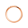 Interior back view of the Fourteenth Collection studded diamond dome ring crafted in rose gold, highlighting a sleek polished band with discreet diamond accents along the outer edge.
