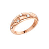 Amorati Diamonds Studded Diamond Dome Ring in 14K rose gold. The band ring featuring a series of small, evenly spaced round-cut lab grown diamonds set in a polished, organic pattern, side view shown on a plain white background 