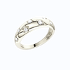 Amorati Diamonds Studded Diamond Dome Ring in 14K white gold. The band ring featuring a series of small, evenly spaced round-cut lab grown diamonds set in a polished, organic pattern, side view shown on a plain white background 