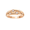 Amorati Diamonds Studded Diamond Dome Ring in 14K rose gold. The band ring featuring a series of small, evenly spaced round-cut lab grown diamonds set in a polished, organic pattern, shown front forward on a plain white background 