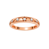 Front facing view of the Fourteenth Collection geometric studded diamond stackable ring in rose gold, featuring star and geometric bezel-set diamonds arranged across a refined, stackable band design.