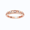 Amorati Diamonds Geometric Studded Diamond Stackable Ring in 14K rose gold. This eternity ring features a star, diamond and other shapes stamped into the gold and inset with round-cut lab grown diamonds, shown on a clean white background.