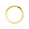 A high-polish, thin 14k yellow gold stackable ring by Amorati featuring tiny star-shaped insets with shimmering round lab-grown diamonds. Amorati’s signature F O U R T E E N T H Collection.