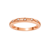 Front facing view of the Fourteenth Collection multi-shape studded diamond stackable ring in rose gold, featuring geometric bezel-set diamonds arranged across a clean, stackable silhouette.