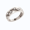 Amorati Diamond Multi Shape Studded Diamond Statement Ring in 14K white gold features a series of shapes such as a heart, pear, diamond inset with round lab grown diamonds, shown on a clean white background.