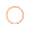 Front facing view of a 14K rose gold multi shape diamond statement ring with polished finish