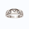 Amorati Diamond Multi Shape Studded Diamond Statement Ring in 14K white gold features a series of shapes such as a heart, pear, diamond inset with round lab grown diamonds, shown on a clean white background.