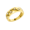 A bold, high-polish 14k yellow gold statement ring from the Amorati Fourteen Collection, featuring scattered star and geometric insets with shimmering round lab-grown diamonds.