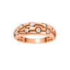 Front facing view of the Fourteenth Collection star studded diamond ring in rose gold, featuring alternating star-shaped and geometric bezel-set diamonds arranged across a bold statement silhouette.