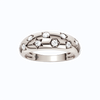 A thick, high-polish 14k white gold wide statement band from the Amorati Fourteen Collection, featuring scattered star insets and shimmering round lab-grown diamonds.