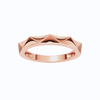 Amorati Diamonds 14K Geometric Stackable Ring in rose gold is layed, faceted, angular top design, shown on a plain white background.
