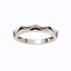 A high-polish 14k white gold geometric stackable ring by Amorati, featuring a unique multi-angled design. Amorati’s signature F O U R T E E N T H Collection