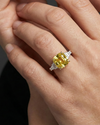 Soleil 4 cttw Cushion Cut Canary Yellow & White Engagement Ring - Amorati Diamonds