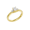 An angled view of a 14K yellow gold ring, showcasing the brilliant arrangement of the jewels.