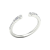 Amorati Diamonds Embrace Cluster Ring, an angled view of a 10K white gold bypass ring, showcasing the brilliant diamond cluster.