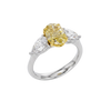 Soleil 3.20 cttw Oval Canary Yellow & White Trilogy Engagement Ring