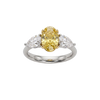 Soleil 3.20 cttw Oval Canary Yellow & White Trilogy Engagement Ring