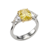 Soleil 4 Carat Elongated Cushion Canary Trilogy Engagement Ring