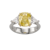 Soleil 4 Carat Elongated Cushion Canary Trilogy Engagement Ring