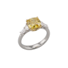 Soleil 4 cttw Cushion Cut Canary Yellow & White Engagement Ring