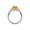 Soleil 4 cttw Cushion Cut Canary Yellow & White Engagement Ring