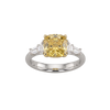 Soleil 4 cttw Cushion Cut Canary Yellow & White Engagement Ring